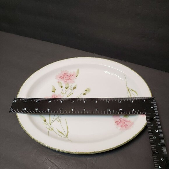 Stonehenge Midwinter Invitation Oval Serving Platter Floral Pink Carnation 12" - Picture 3 of 7